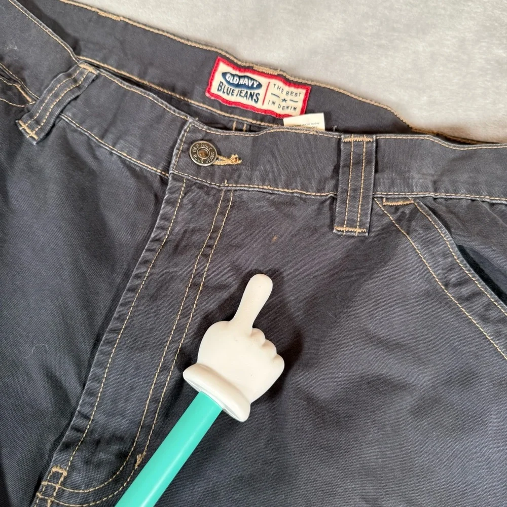 Vintage Old Navy Painters Jeans Mens Size 40x30 (Fits 38x30) Canvas Gray READ!